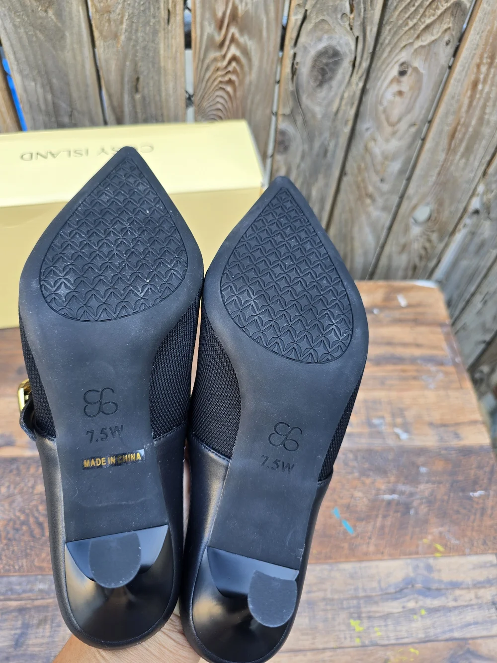 Cozy Island GraceLihte Black Mesh Pointed Toe Mule Heels Size 7.5 - Picture 12 of 13
